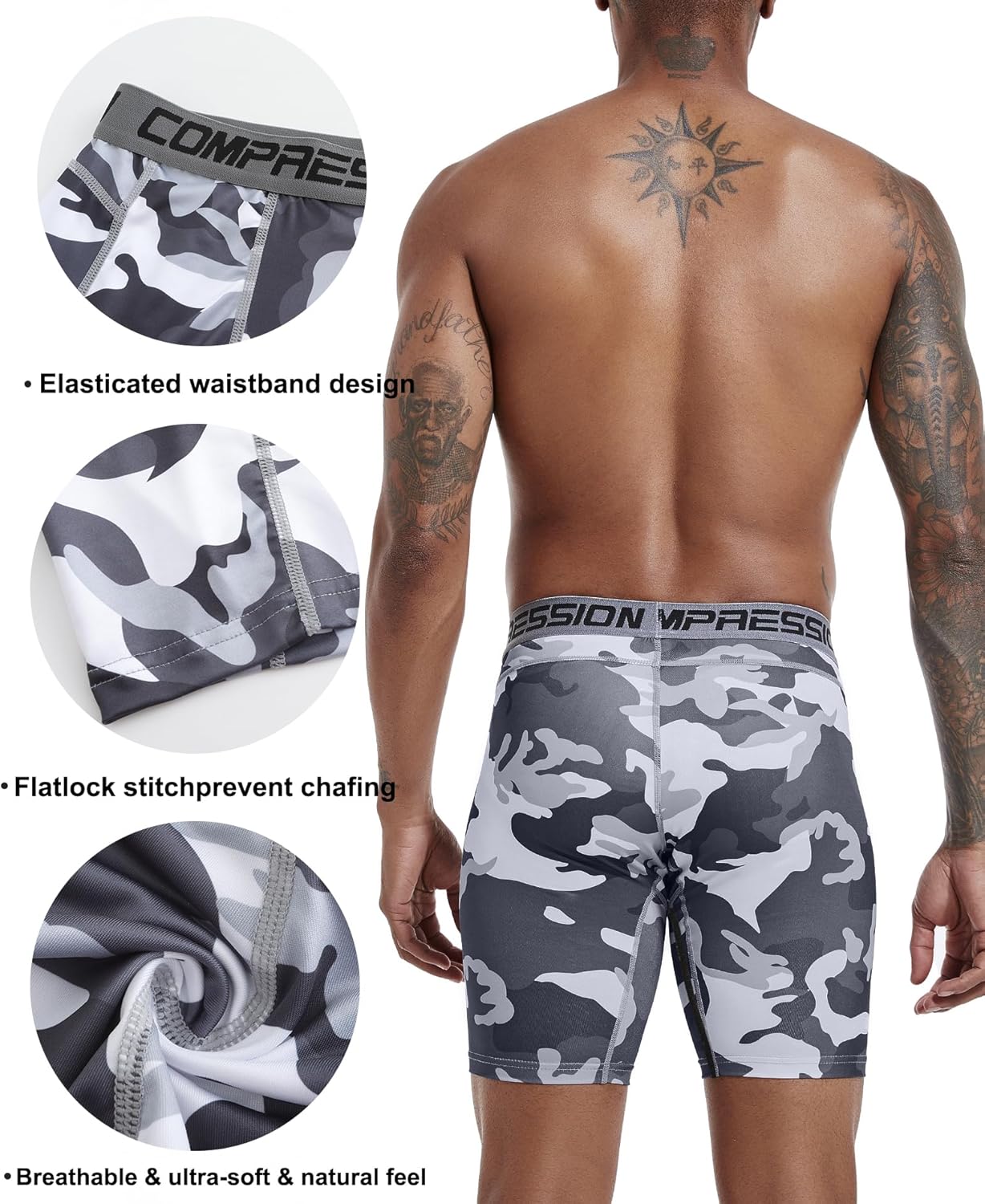 Holure Men's Performance Compression Shorts Athletic Workout Running Underwear (3 or 5 Pack) - Image 4