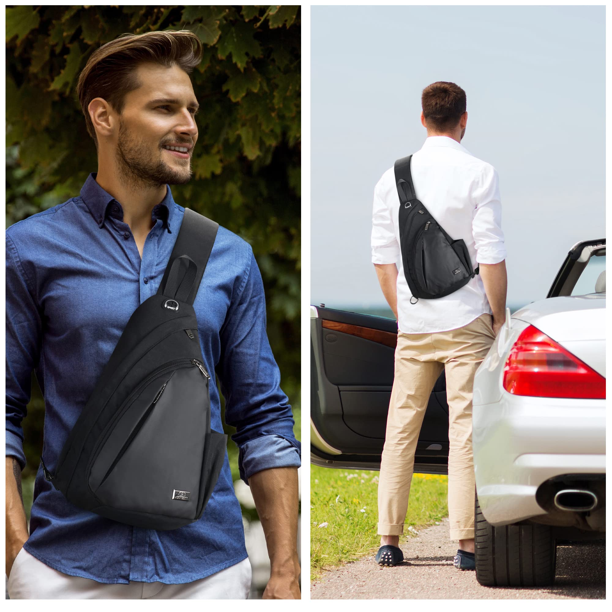 Sling Bag Impermeable para Hombre y Mujer, Bolsa de Pecho Cruzada para Deporte al Aire Libre