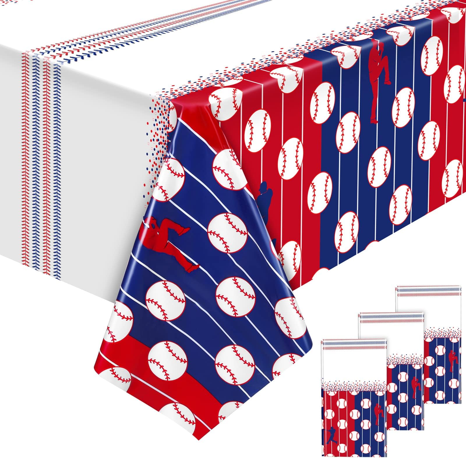 BLUE PANDA Baseball Tablecloth Birthday Party Plastic Table
