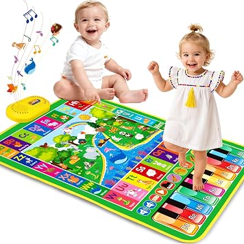Baby Toys for 1 Year Old Gifts 3 in 1 Alphabet Animal Piano Music Play Mat