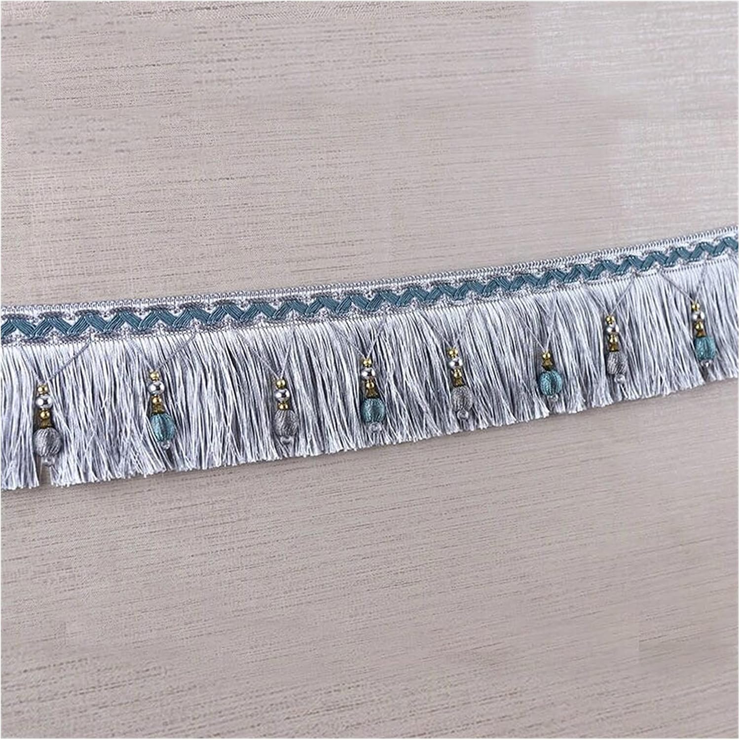 1 Meter Curtain Tassel Ribbon 10cm Width Cotton Tassel Fringe Trimming Sewing Bed Clothes Curtain DIY Accessories (Color: 09, Size: 1M) (8.1M)