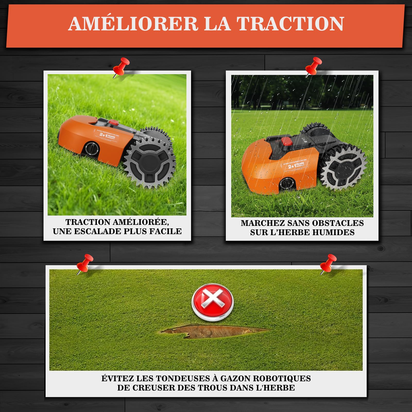 Idea Mower Variospike Pointes Pour Robot Tondeuse Compatibles Avec La Série Worx Landroid L&Vision