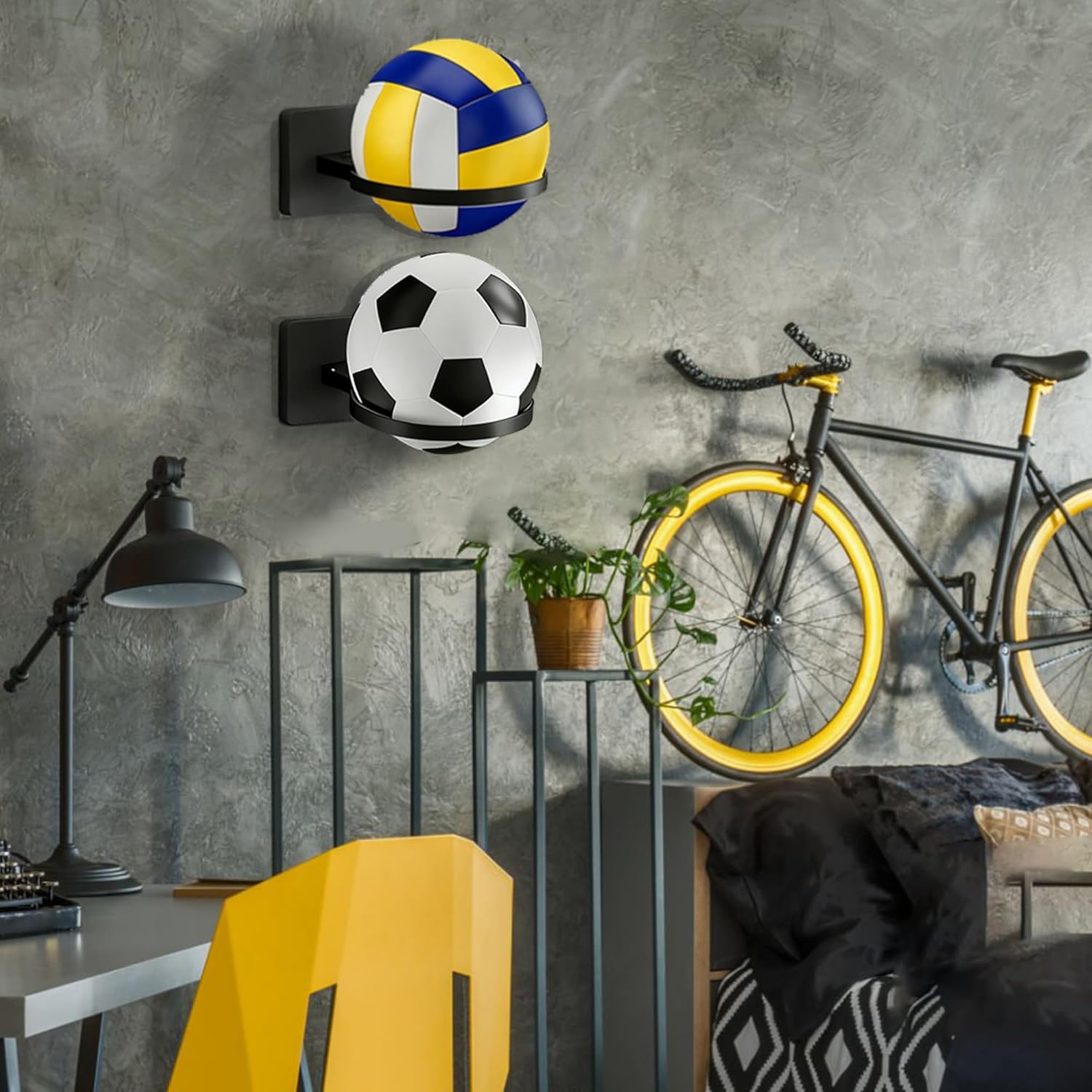 Basketball Holder Wall Mount — Ball Holder Wall Mount,Ball Storage Display Rack for Autograph Basketballs, Soccer/Volleyball Holder，Sports Accessories Organizer
