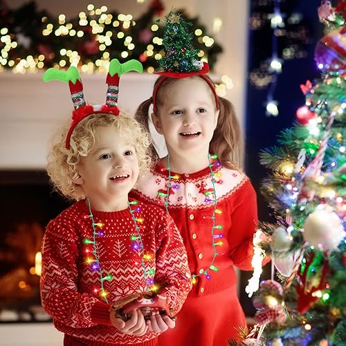 Miniatura 4 de Juego de 12 diademas con luz LED para Navidad, incluye 6 diademas LED de Navidad, 6 bombillas de Navidad para Navidad, accesorios de recuerdos de