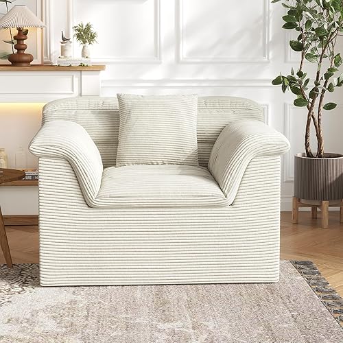 Sofá Seccional Cloud de 51", Sofá Modular Moderno con Asiento Profundo, Cómodo Sofá Individual Comprimido, Sofás Tapizados de Pana para Sala de