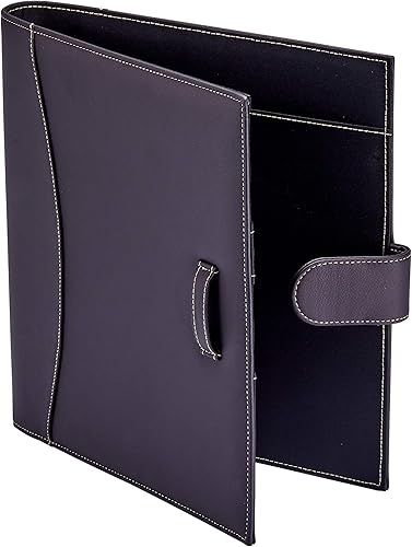 Its Academic Carpeta ejecutiva de cuero carpeta de anillos de 1 pulgada y capacidad de 250 hojas para organizar currículums tarjetas de visita blocs