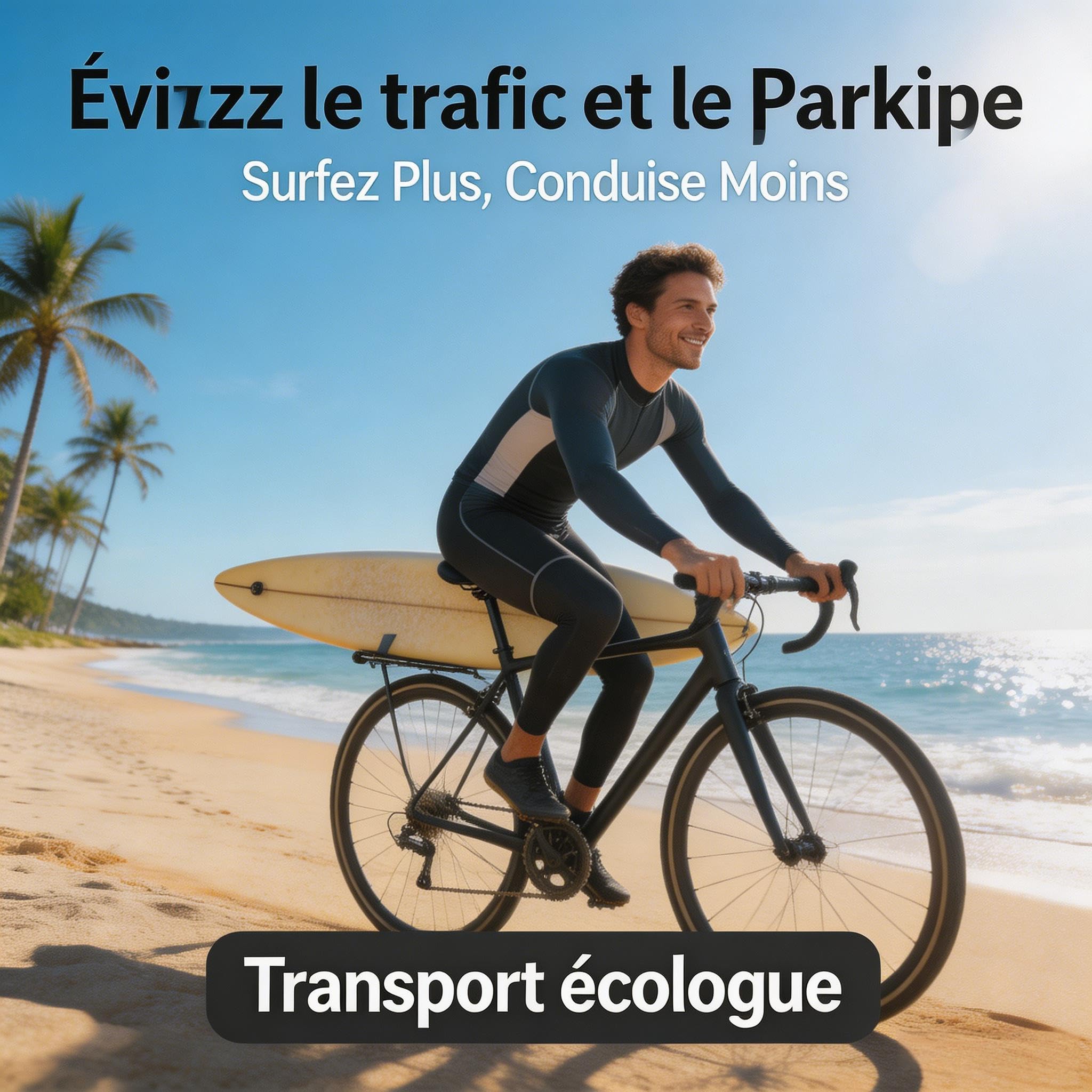 Support de planche de surf pour vélo conçu pour les shortboards, les planches de surf et les snowboards avec un alliage d'aluminium résistant et un manchon en mousse pour un transport sûr sur tous les