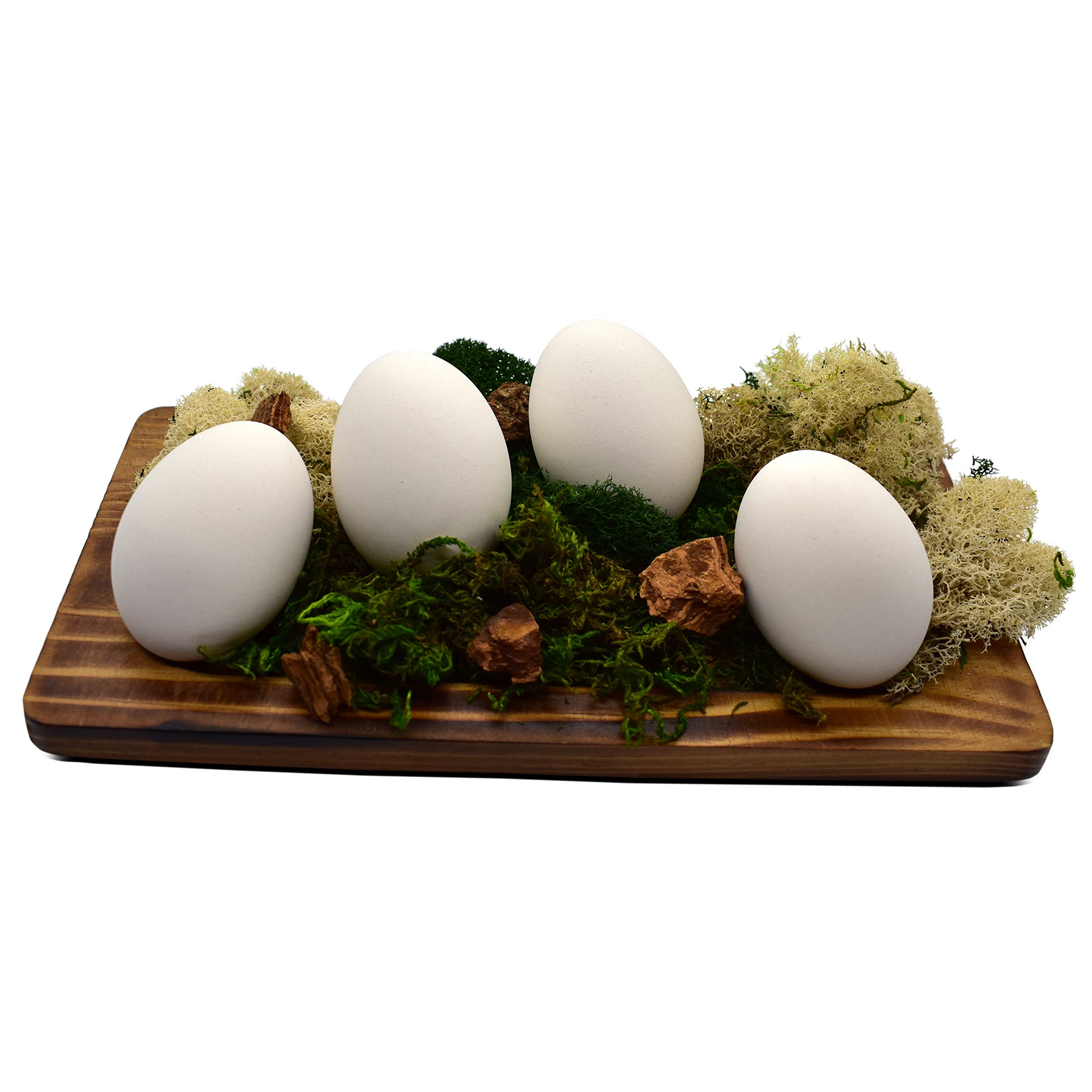 Huevos de cerámica (4 unidades), color blanco