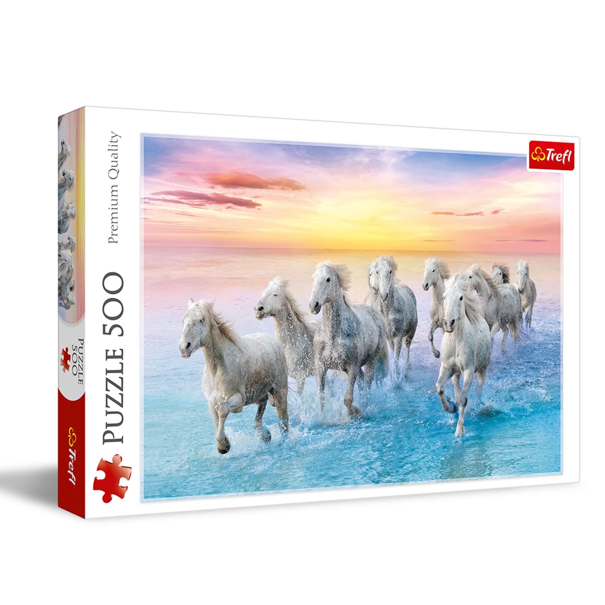 Trefl 916 37289 Weiße Pferde im Galopp EA 500 Teile, Premium Quality, für Erwachsene und Kinder ab 10 Jahren 500pcs Galloping Horses, Coloured