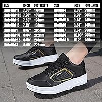 Vista 6 de Wooowyet - Zapatos con ruedas recargables para patinar para niños, unisex, con luces LED, moda Negro