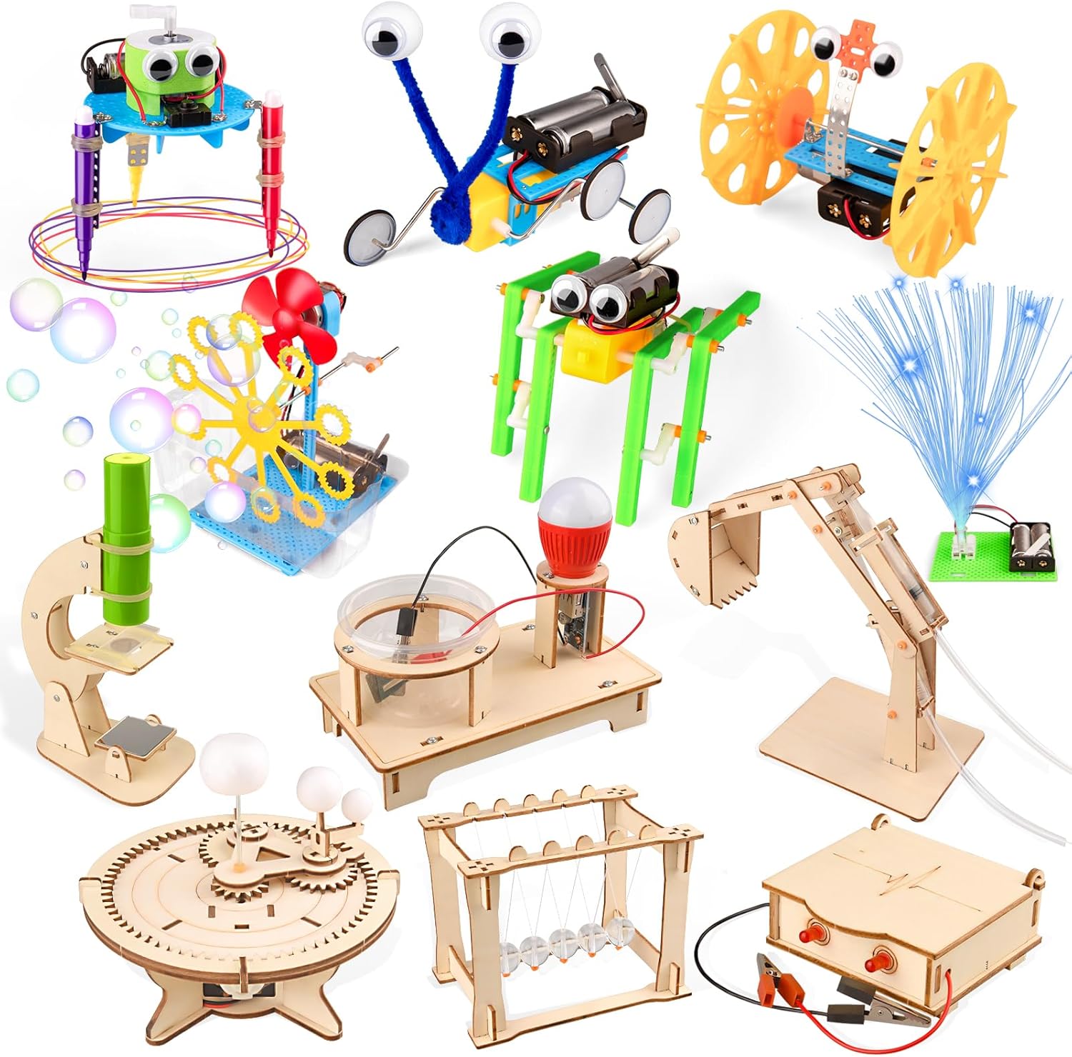 12 Set STEM Science Kits for Kids, Ages 8-12, Robot Building Kit, Physics Concepts, Teamwork, Critical Thinking