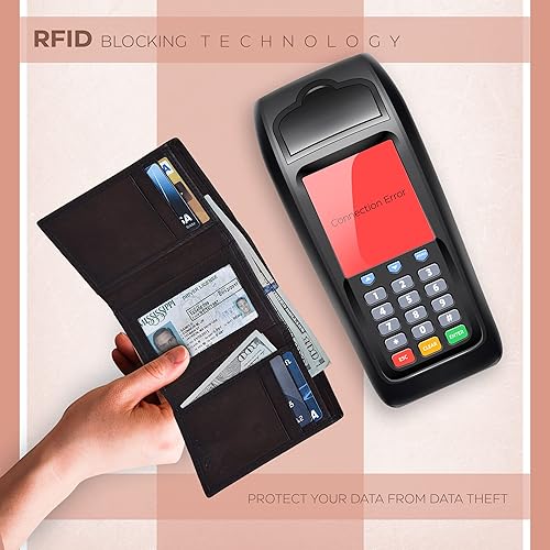 Miniatura 6 de ESTALON Slim RFID Wallets for Men - Genuine Leather Front Pocket Trifold Wallet