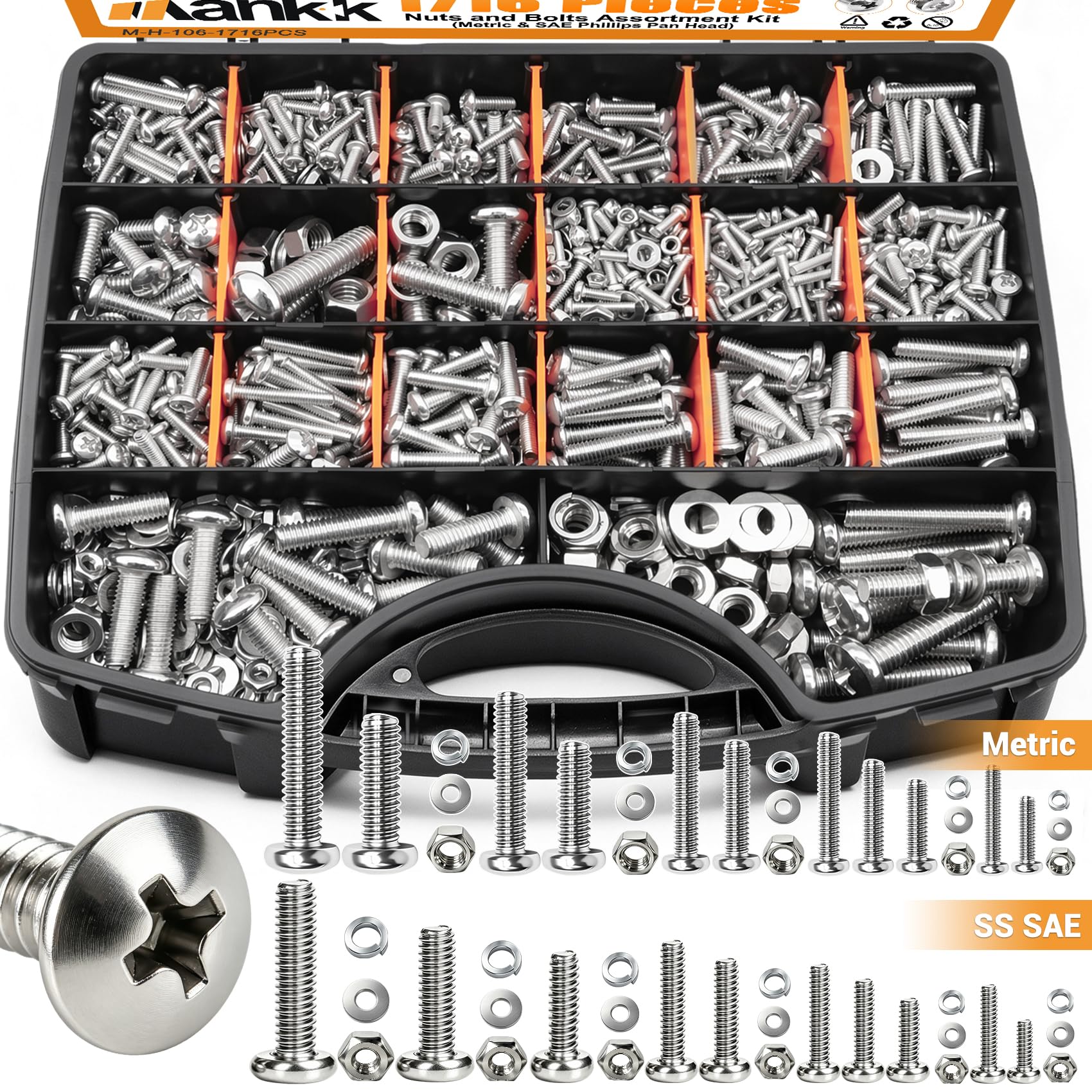 780PCS Stainless Steel Screw & Bolt Kit - DIY & Repairs -17 780PCS Stainless Steel Screw & Bolt Kit - DIY & Repairs -17