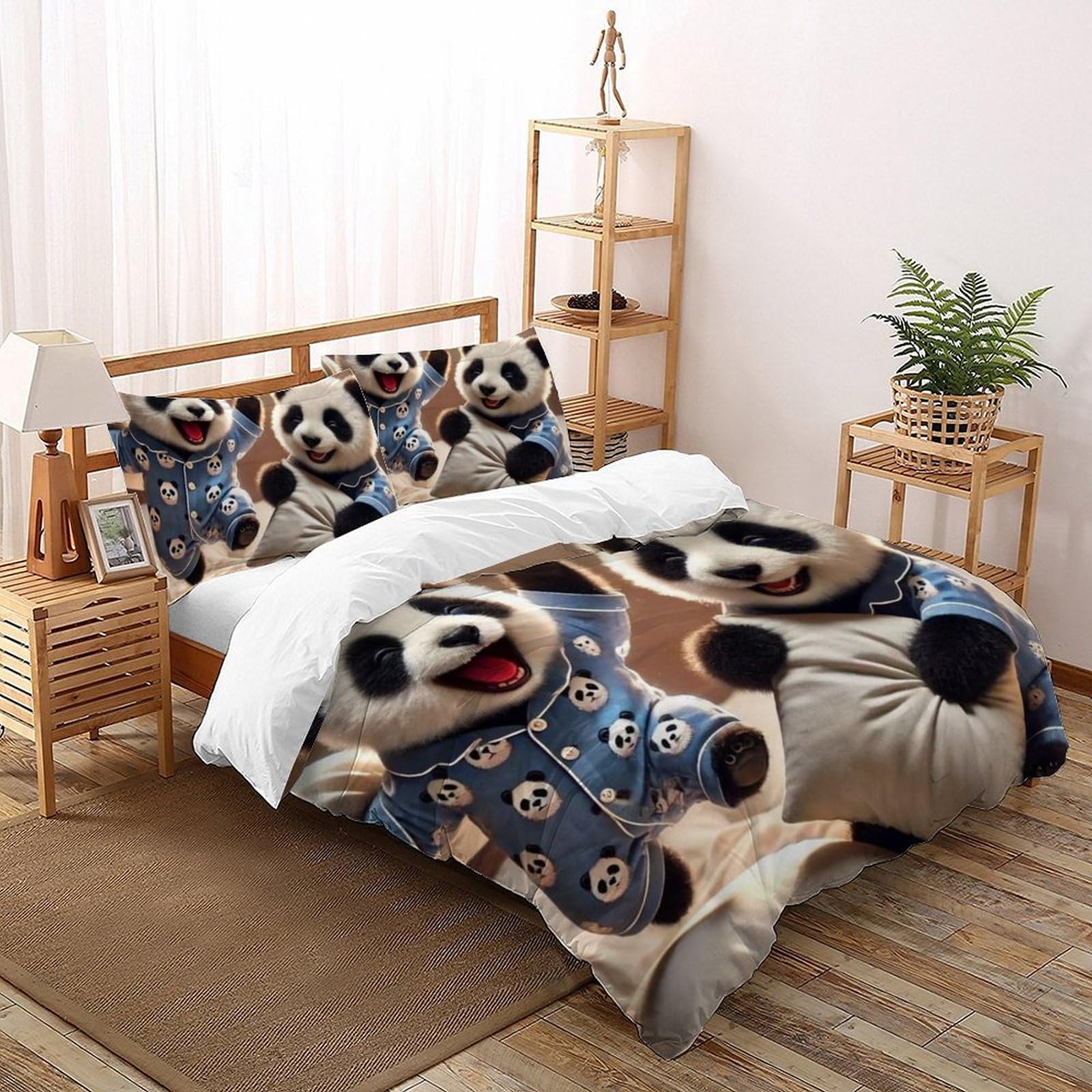 Housse de couette panda 260x220cm pour border vos enfants de douceur et de tendresse