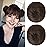 REECHO Space Bun Hair Pieces, 2 PCS Mini Claw Clip in Messy & Cat Ears Fake Hair Bun Extensions HB001 Wig Accessory Updo Hairpieces -Pack of 2-3 Straight, Chestnut Brown