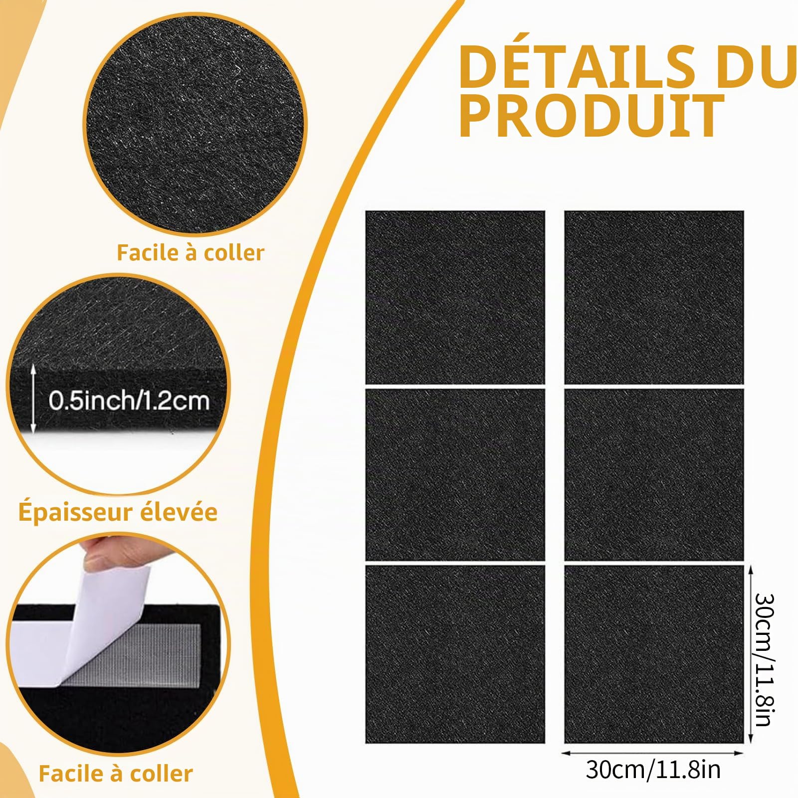 6 pièces de protection murale pour fléchettes, 30×30×1,2 cm de protection pour cible de fléchettes, protection murale pour fléchettes, bordure de cible de fléchettes, cadre mural pour cible de