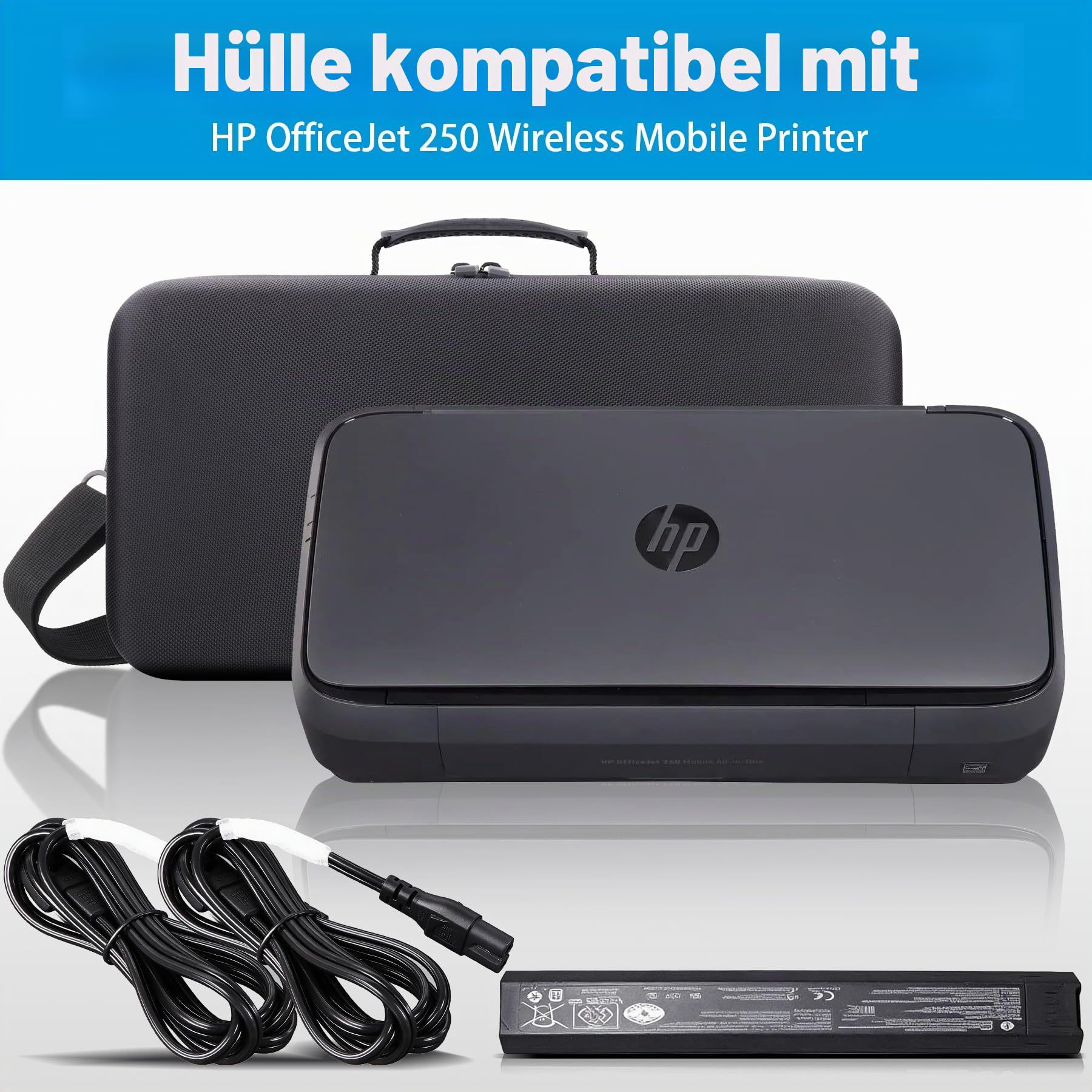 co2CREA Harte reiseschutzhülle Etui Tasche für HP Officejet 250 mobiler Multifunktionsdrucker (Nur Hülle)