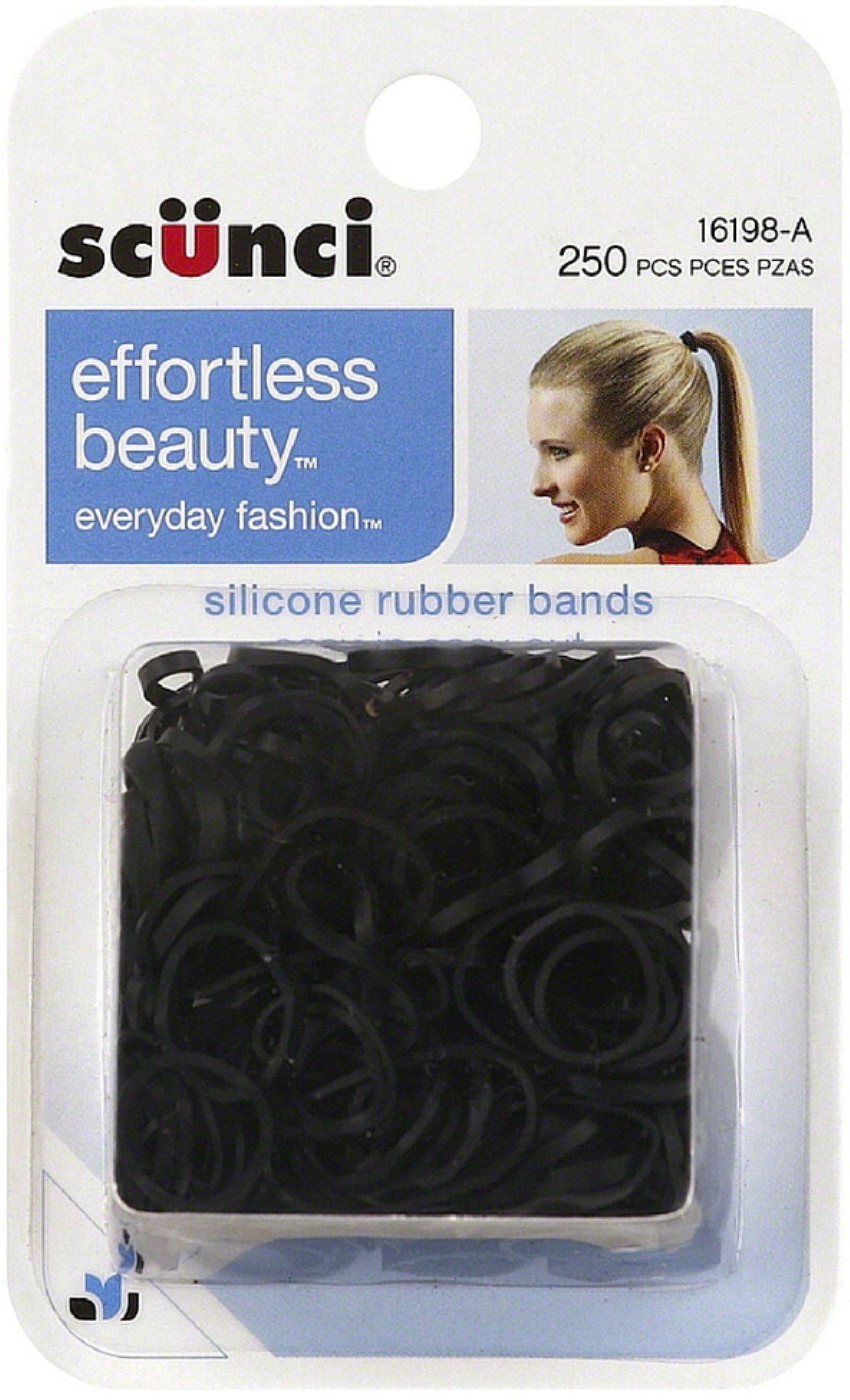 Scunci 1619803a048 Black Hair Rubber Bands 250 Count