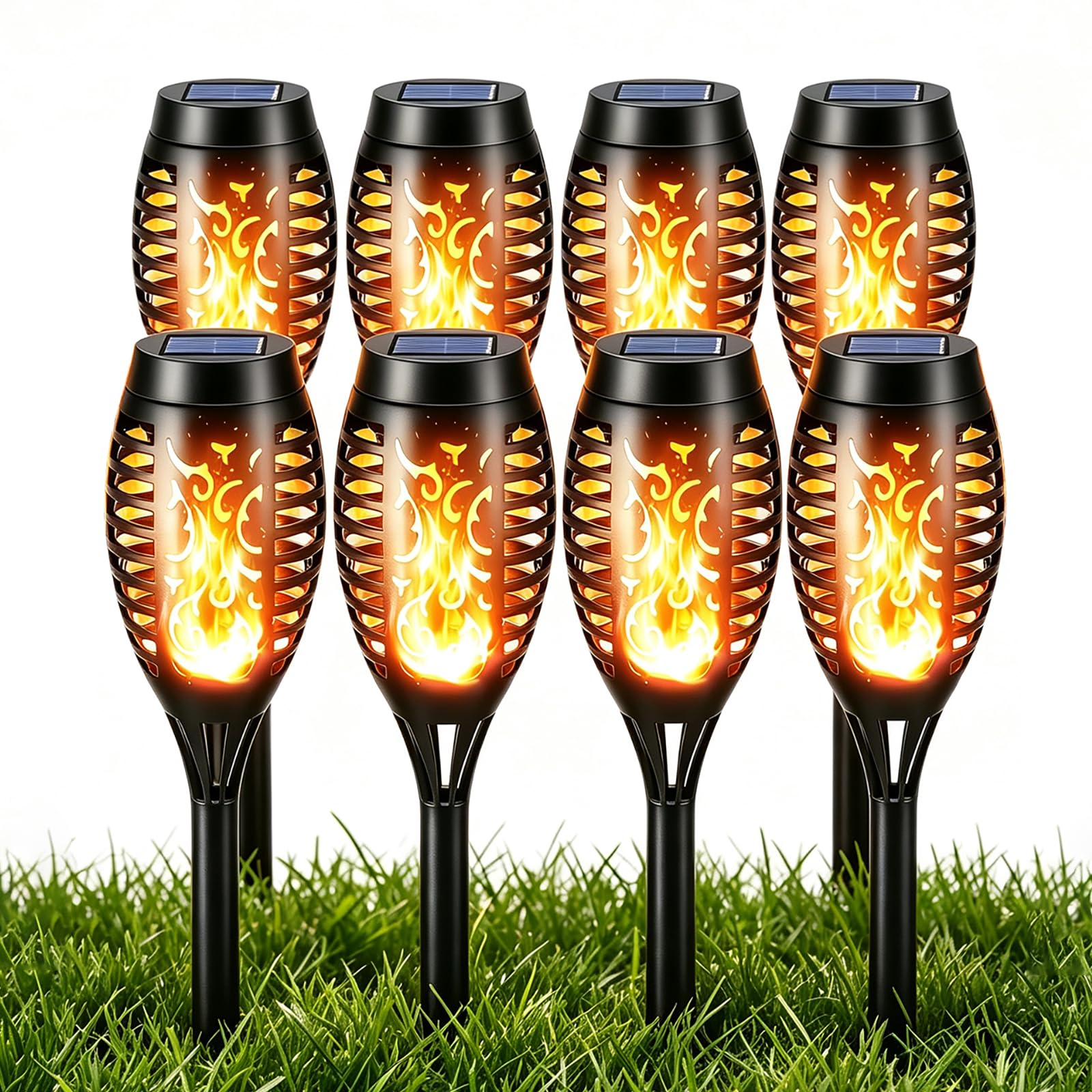 DUDUPIE Solar Torch Lights Outdoor, Flickering Flame Garden Lights, Solar Powered Waterproof LED Garden Torches, Decorative Pathway Lights for Patio, Yard, Driveway & Outdoor Landscape