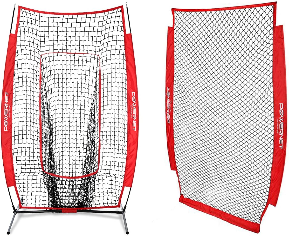 PowerNet I-Screen w/Frame + Infielder Net Bundle (Purple) : Sports & Outdoors