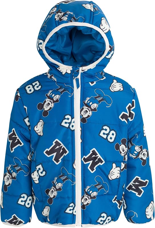 campera acolchada con capucha de Disney para niños pequeños y pequeños