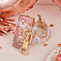 Vista 8 de 24 cajas de abrebotellas con temática de oro rosa para cumpleaños número 80, regalos de fiesta de boda, recuerdos de fiesta de cumpleaños