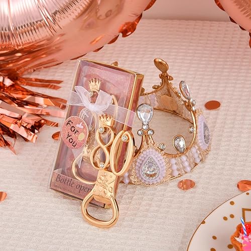 Miniatura 8 de 24 cajas de abrebotellas con temática de oro rosa para cumpleaños número 80, regalos de fiesta de boda, recuerdos de fiesta de cumpleaños o