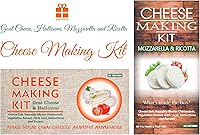 Vista 2 de MOZZARELLA & RICOTTA Kit de 4 quesos para hacer queso de cabra, queso Halloumi, queso mozzarella, queso ricotta, gran regalo para todas