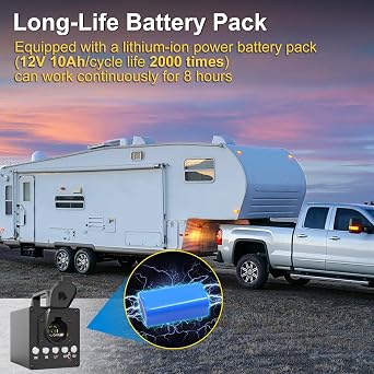 Portable Trailer Light Tester Box with 12V 10Ah Battery | Remote Control Operation with 7 Pin Trailer Plug, 7-Way Flat (spade) 3/4/5-Flat Pin Type, Testing Most Trailer Taillights