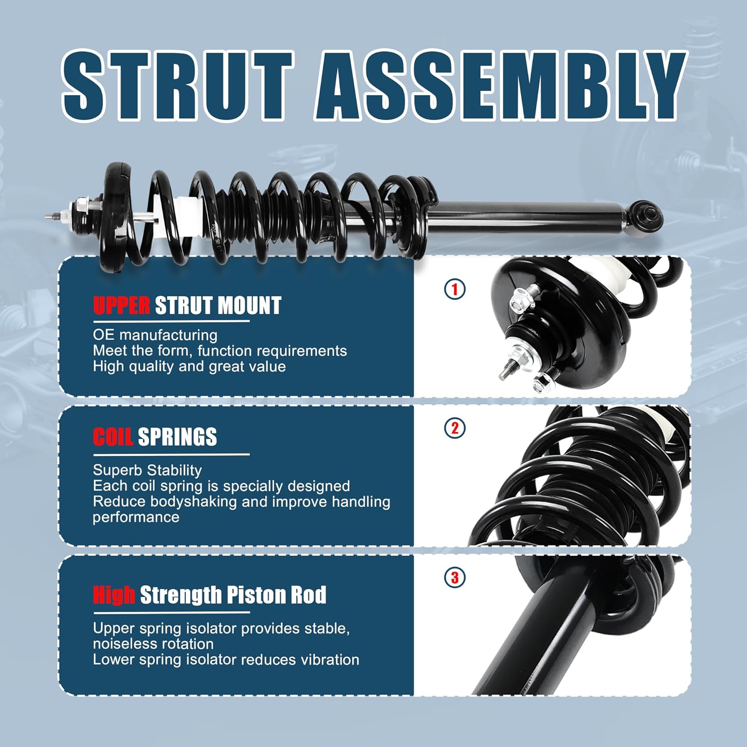 Vextone Rear Shocks Struts Fit for Honda Accord (No Hybrid) 2003-2007, Acura TL 2004-2008 - Shock Absorbers Replace for 171372 (Set of 2)