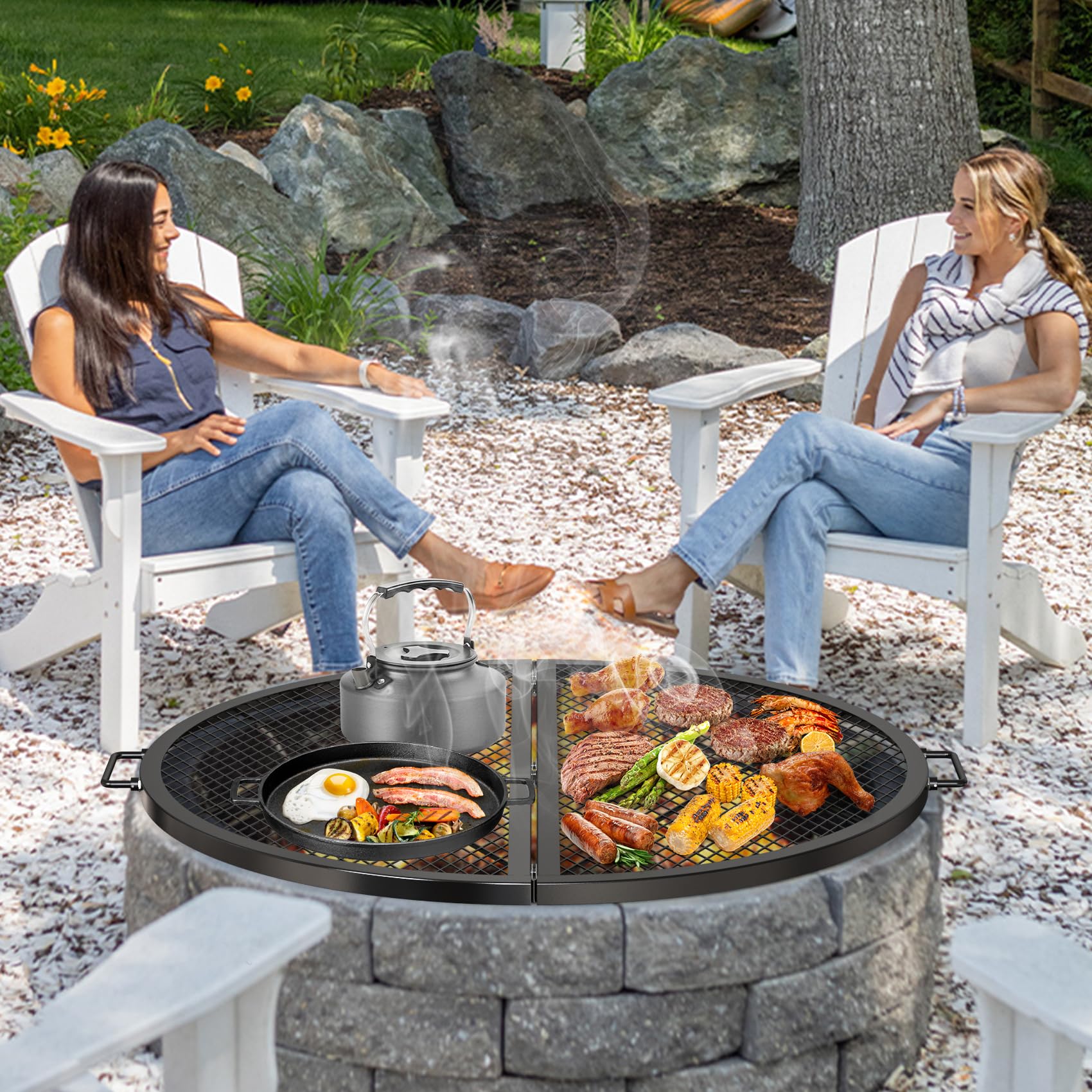 onlyfire Foldable Fire Pit Grate - 36" -5