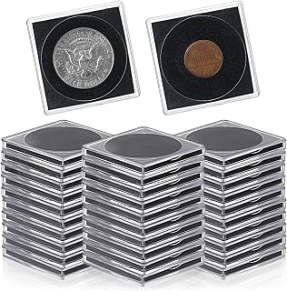 Hipiwe 30Pcs Clear Coin Collection Cases with Sponges, Plastic Coin Snap Holder Silver Dollar Protection Cases for Collectors, Coin Capsules Coin Dollar Bill Collection Supplies(17.5mm-40mm)
