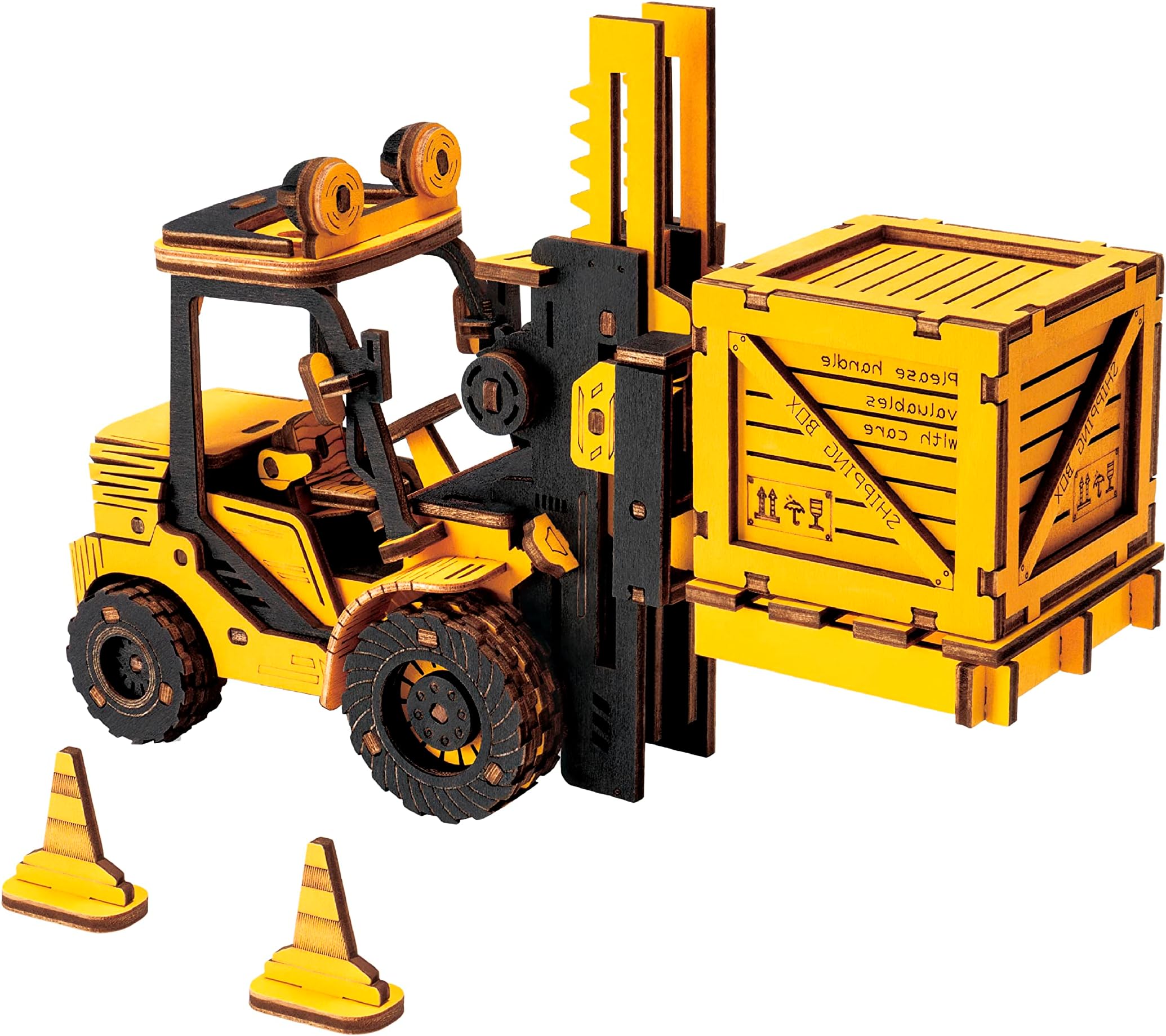 Rowood 3D Puzzles for Adults, DIY Wooden Model Kit for Adults to Build, STEM Engineering Vehicle Model as Birthday Forklift