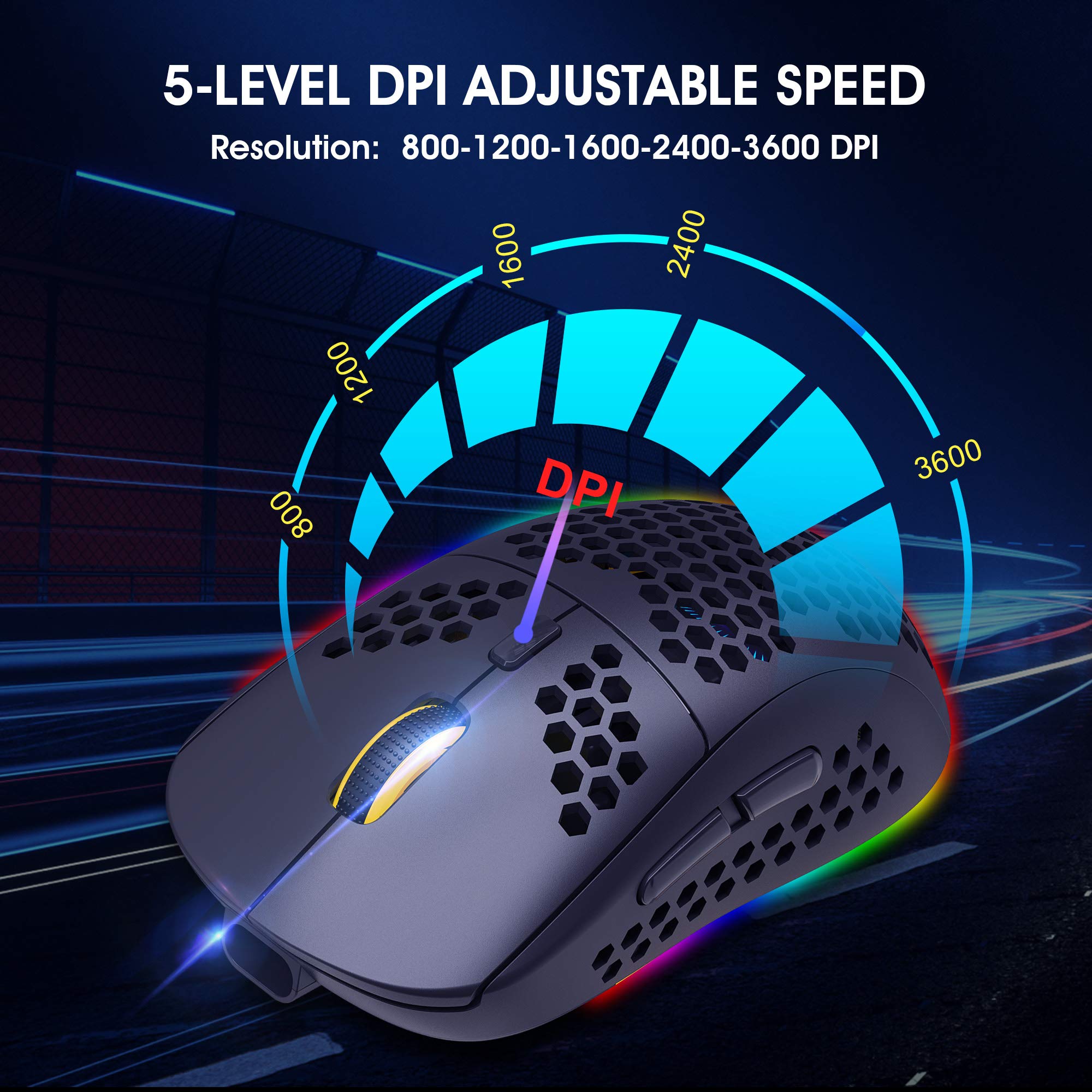 Buy Essential Gaming Mouse, Mechanical Wireless Gaming Mouse RGB