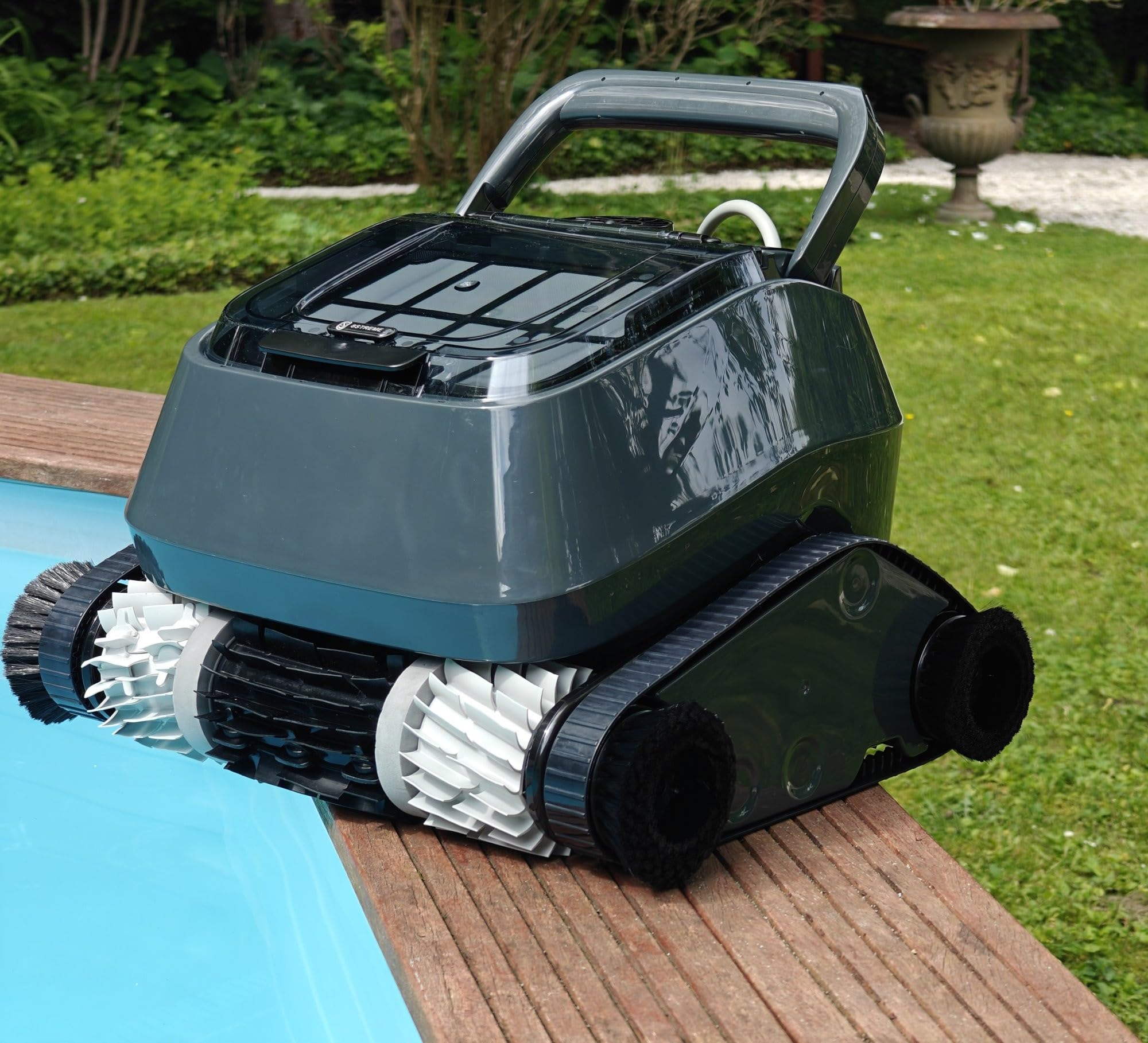 8STREME - Robot Piscine Électrique Fond et Parois 7320-HT avec Brosses Mixtes PVC + Mousse| Cycles de Nettoyage 1H ou 3H| Visualisation du Contenu du Panier | pour Piscines jusqu'à 11x5.50m