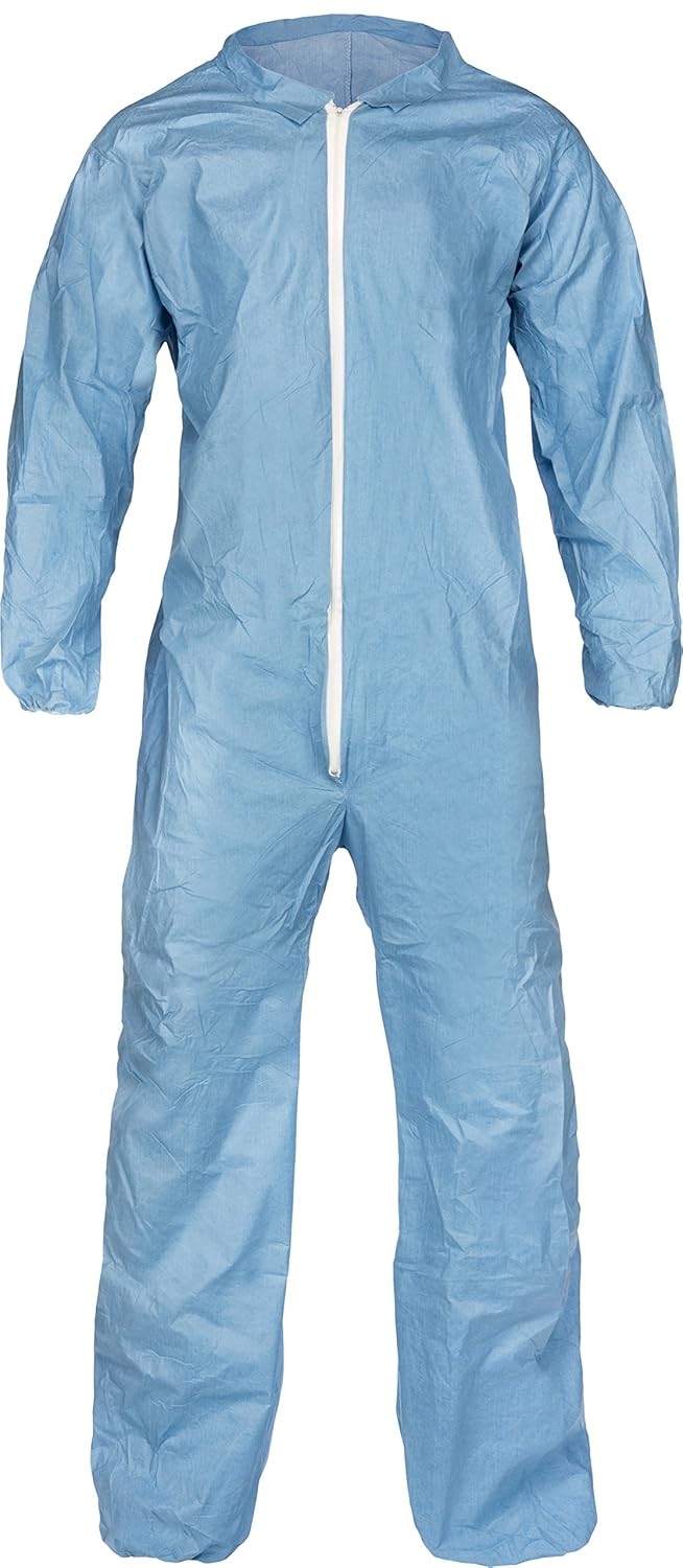 Lakeland Pyrolon Plus 2 Flame-Resistant Coverall, Disposable, Elastic Cuff, Medium, Blue (Case of 25)
