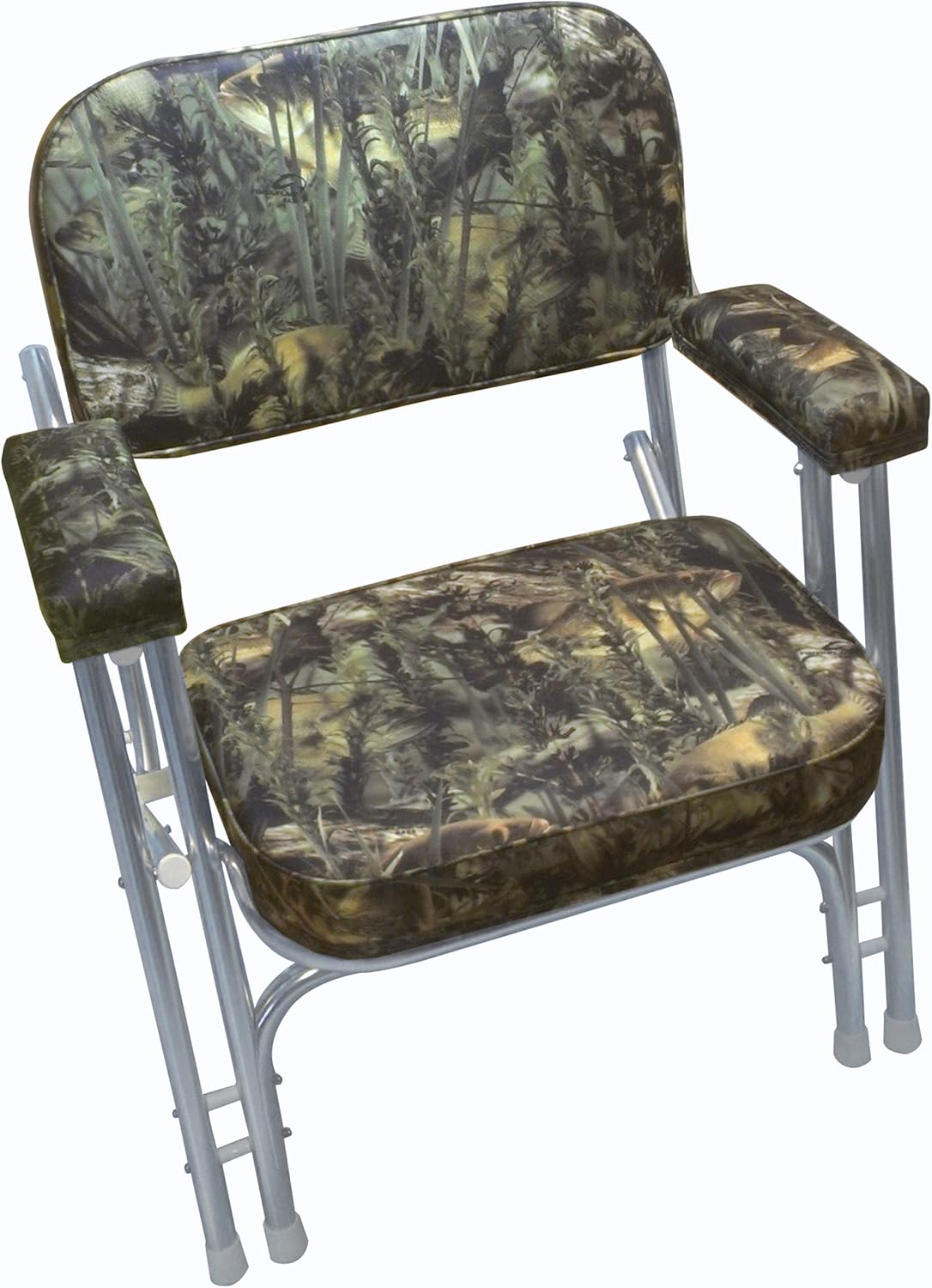 Marine Folding Deck Chair with Aluminum Frame Fishouglage Bass