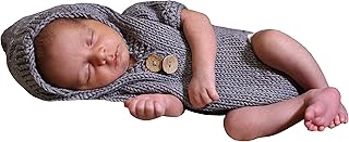Matissa Newborn Baby Girl/Boy Crochet Knit Costume Photography Prop Hats Outfits (Grey Onesie Outfit)
