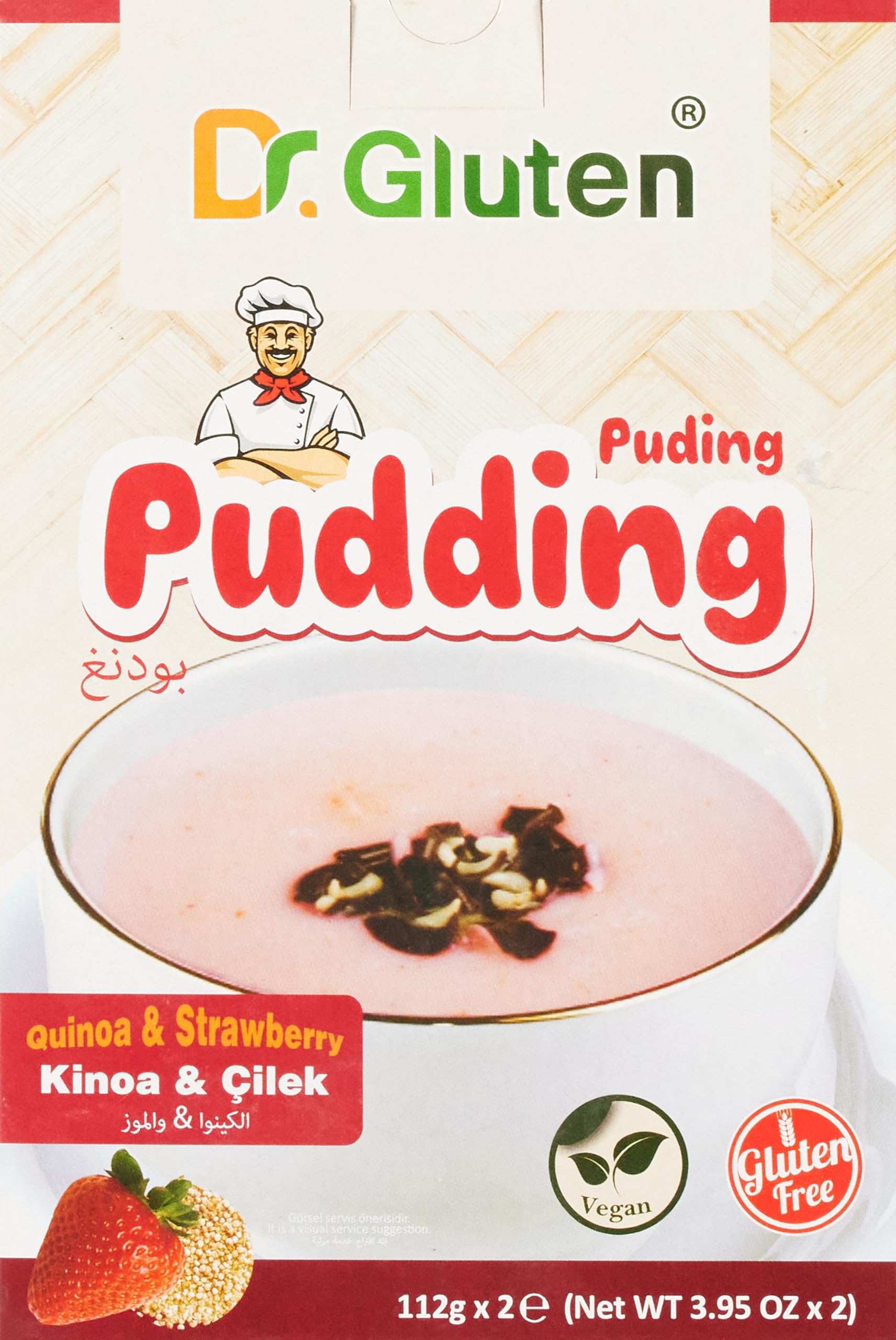 Dr. Gluten Glutensiz Çilekli Kinoalı Puding 112 G X 2 Adet