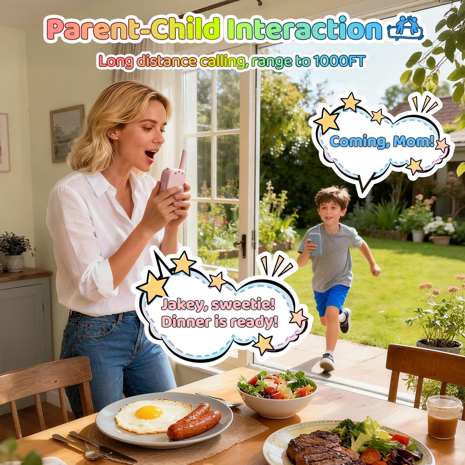 Video Walkie Talkies for Kids 2 Pack Rechargeable Video Intercom Kids Walkie Talkies with Voice Changer, 1000 Feet Range - Image 3