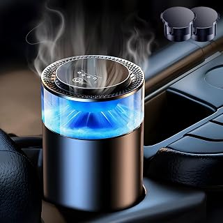 2025 Difusor de Perfume para Ambientador Coche Inspirado Cascadas con 2 Perfumes Franceses (Colonia & Marino), Auto ON/OFF, Nebulizador Ultrasónico, 4 Modos, YWK-1
