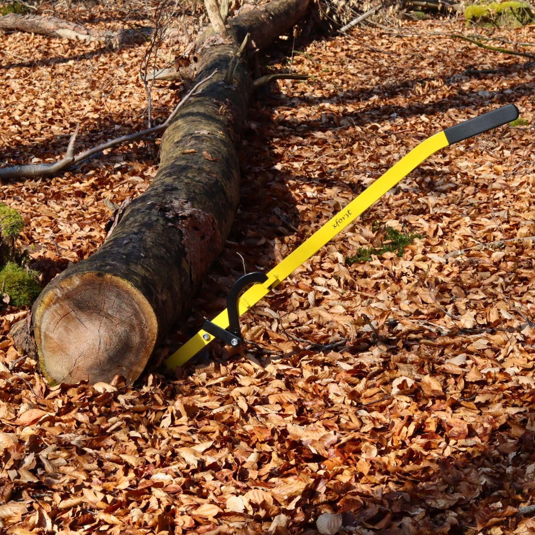Xforst Levier d'abattage 130 cm – Cric de tronc & spatule avec crochet d'arête | Aide à l'abattage robuste avec poignée antidérapante X-FH130