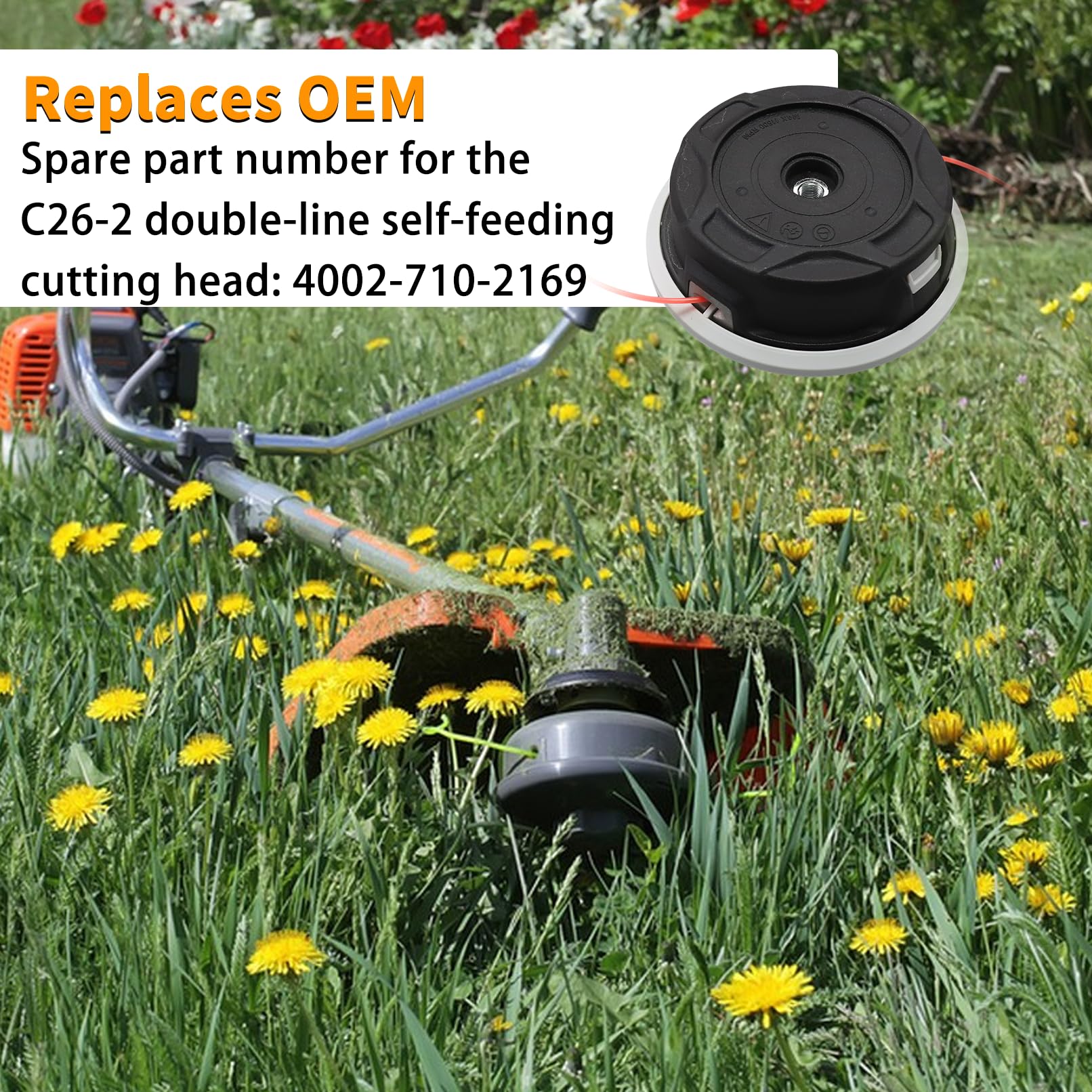 4 Stück Mähkopf Autocut C26-2 für Stihl FS55 FS56 FS70 FS80 FS85 FS87 FS89 FS90 FS120 FS240 FS250 FS260, 4002 710 2169, Ersatzteile Rasentrimmer mit Mähfaden, M10 * 1.0LH