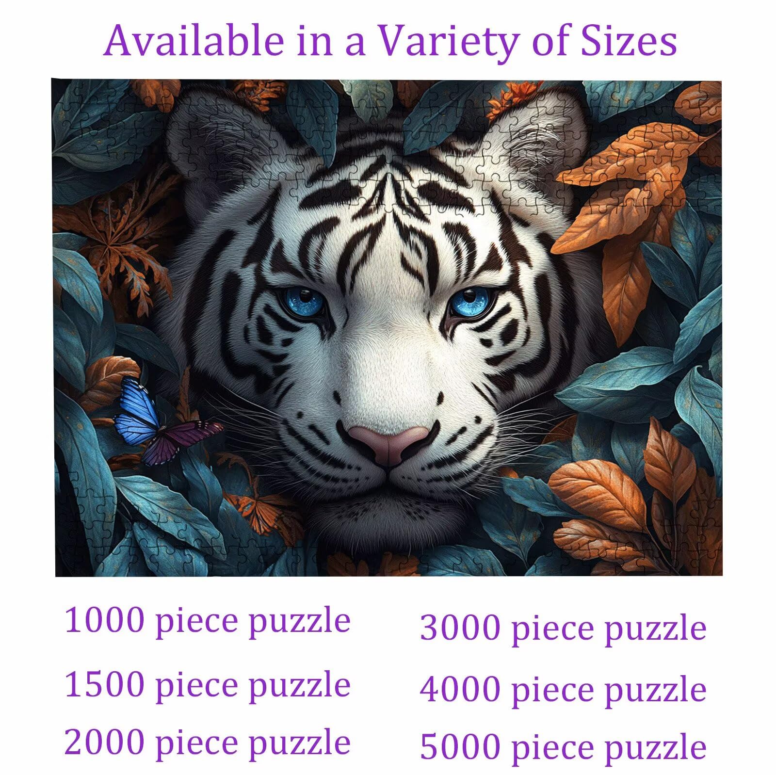 Puzzle 5000 elementów, 5000 elementów, dla dorosłych, zwierzęta, tygrys (3), drewniane puzzle, zestaw "zrób to sam" dla dorosłych, gruby materiał i idealne uzębienia, powierzchnia bez odbić, puzzle