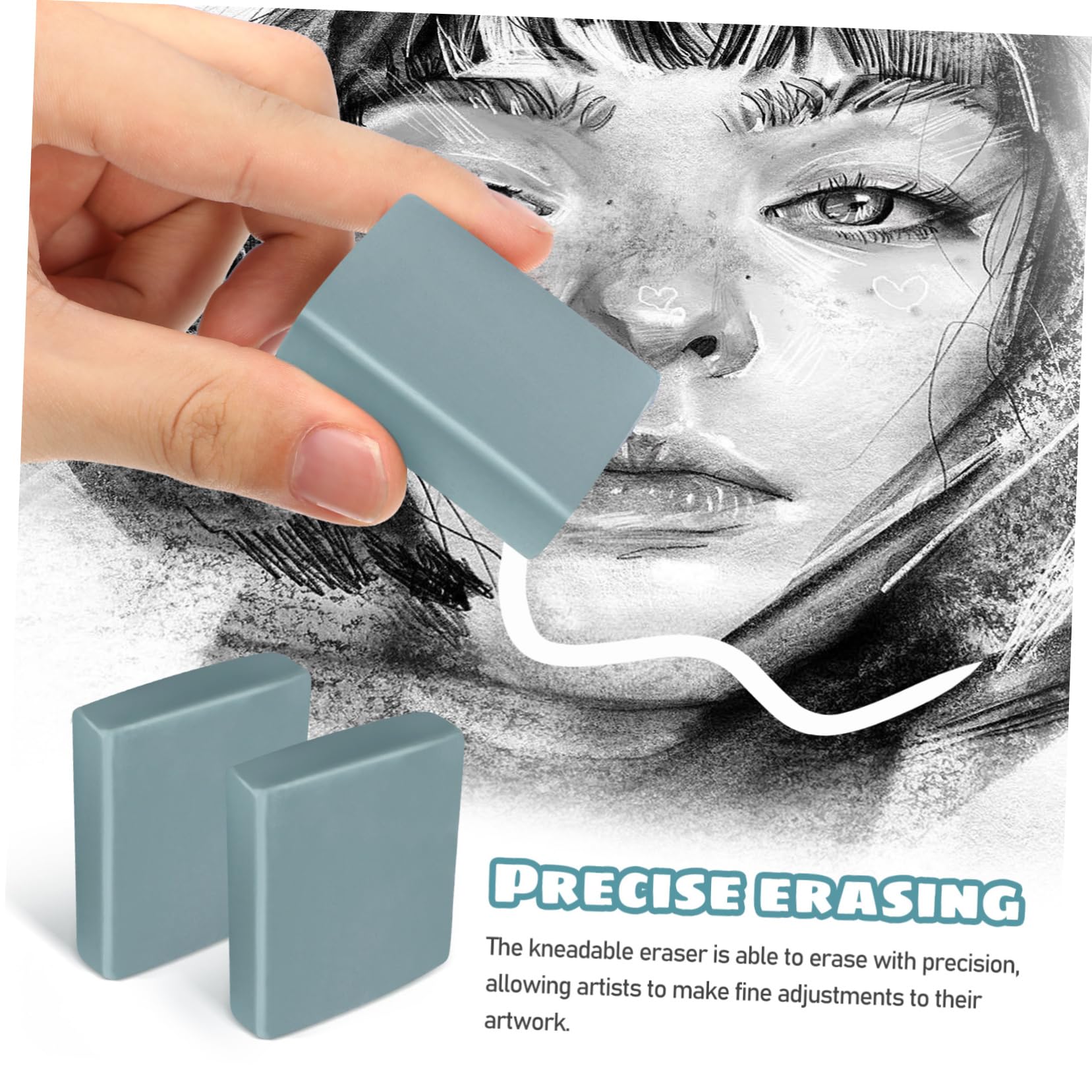 NUOBESTY 5 Juegos Goma De Borrar Borradores De Pintura Borradores De Arte Para Dibujar Escudo De Borrador Gomas De Borrar Amasadas Para Artistas Moldeable Arcilla De Moldear Blue 12 Uds * 5