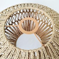MagiDeal Fonott Papír Lámpaernyő 30x19cm - Kerek Függőlámpa Búra Nappali, Étkező, Hálószoba Dekorációhoz - Klasszikus Rusztikus Stílus - Vil 2