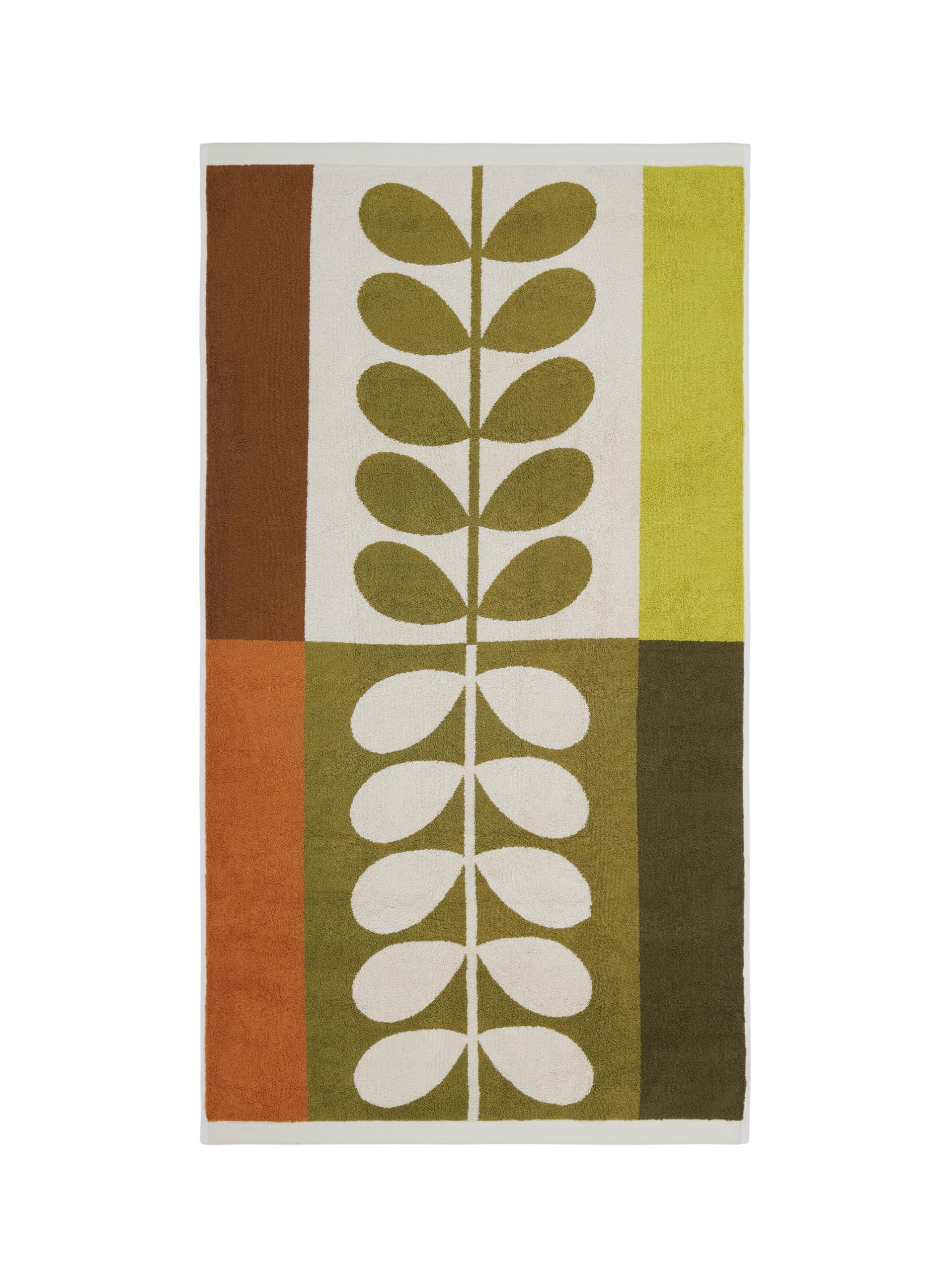Orla Kiely Bathroom Towel Stem Check Hazel-Ochre - Bath Towel, 70x125cm