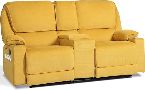 Sofá reclinable doble de 67.9 pulgadas, sofá reclinable para autocaravana, soporte de pared reclinable, sofá reclinable manual, asientos de cine en