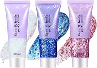 Vista 30 de Go Ho Gel de purpurina púrpura de sirena, purpurina holográfica para el cabello, traje de Mardi Gras para mujeres y niños, lentejuelas gruesas