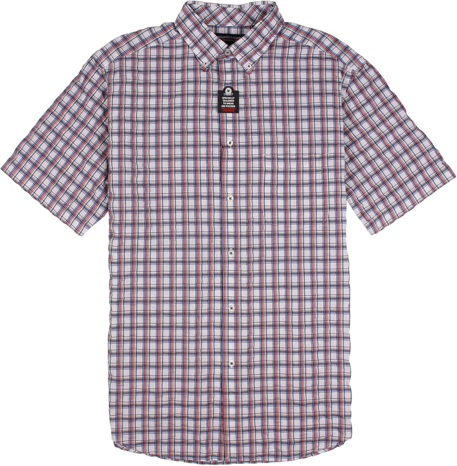 Roundtree & Yorke Men's Short Sleeve Button-Down Shirt (Also Available in Big & Tall)